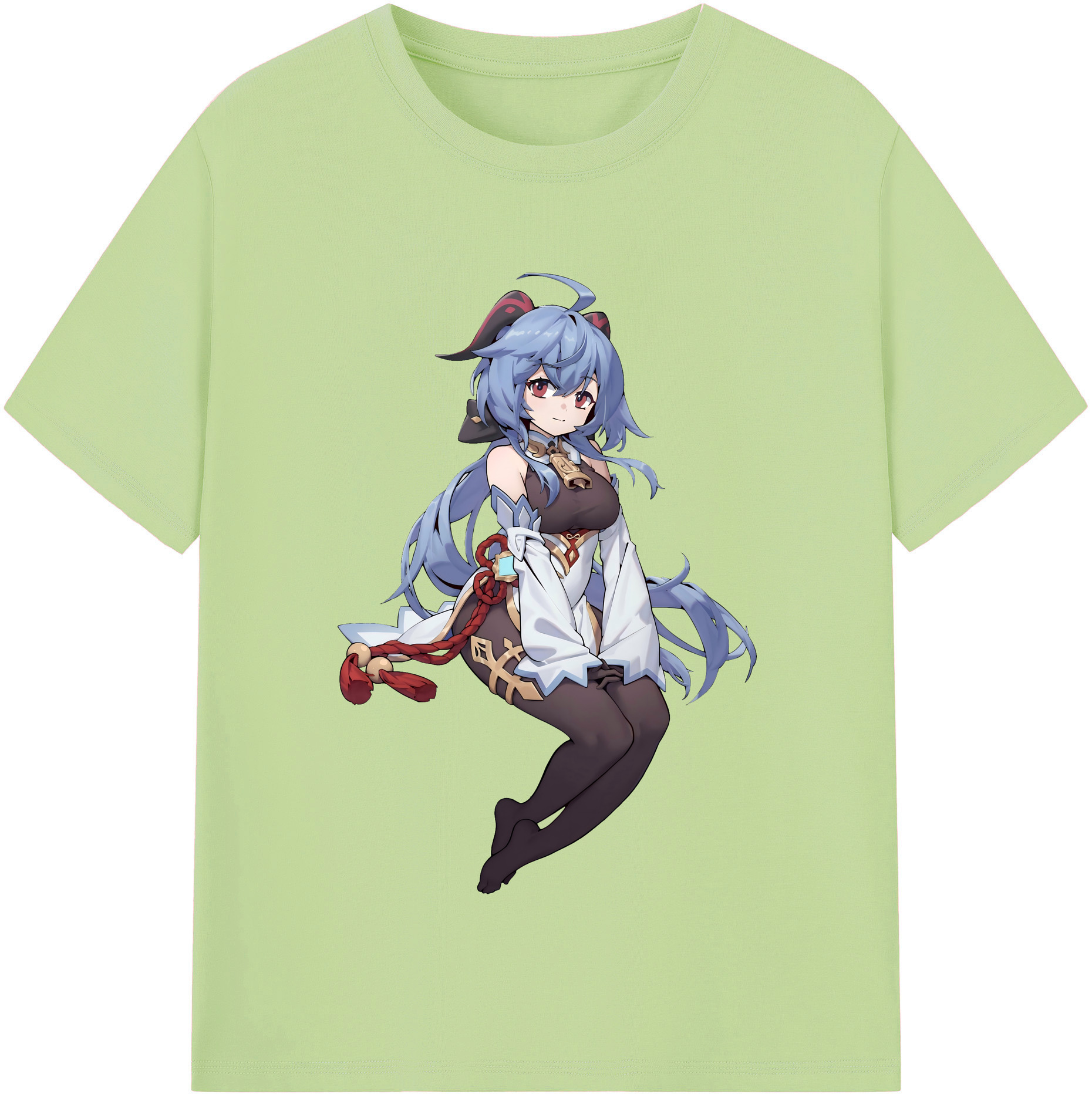 げんし神 甘雨 かんう genshin Ganyu 綿100％半袖Tシャツ（フロントプリント）
